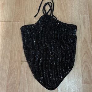 Camila Coelho Samantha Sequin Halter Top